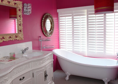 Norman Shutters Pink Bathroom